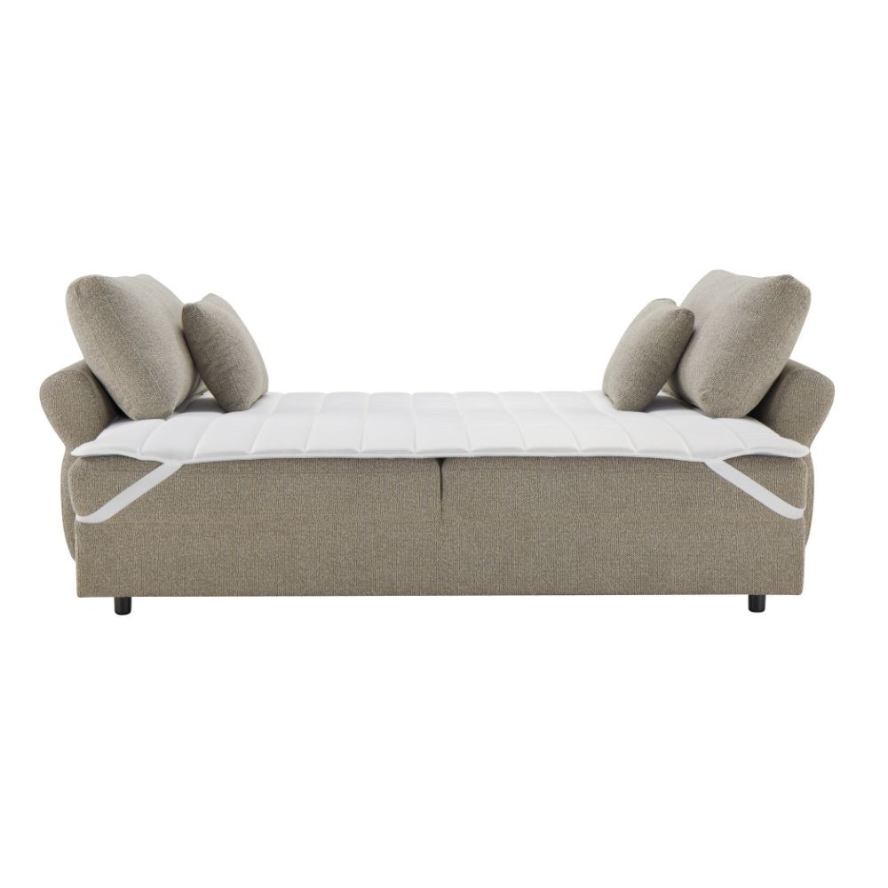 Divano letto Loki con contenitore e topper incluso colore tortora - immagine 12