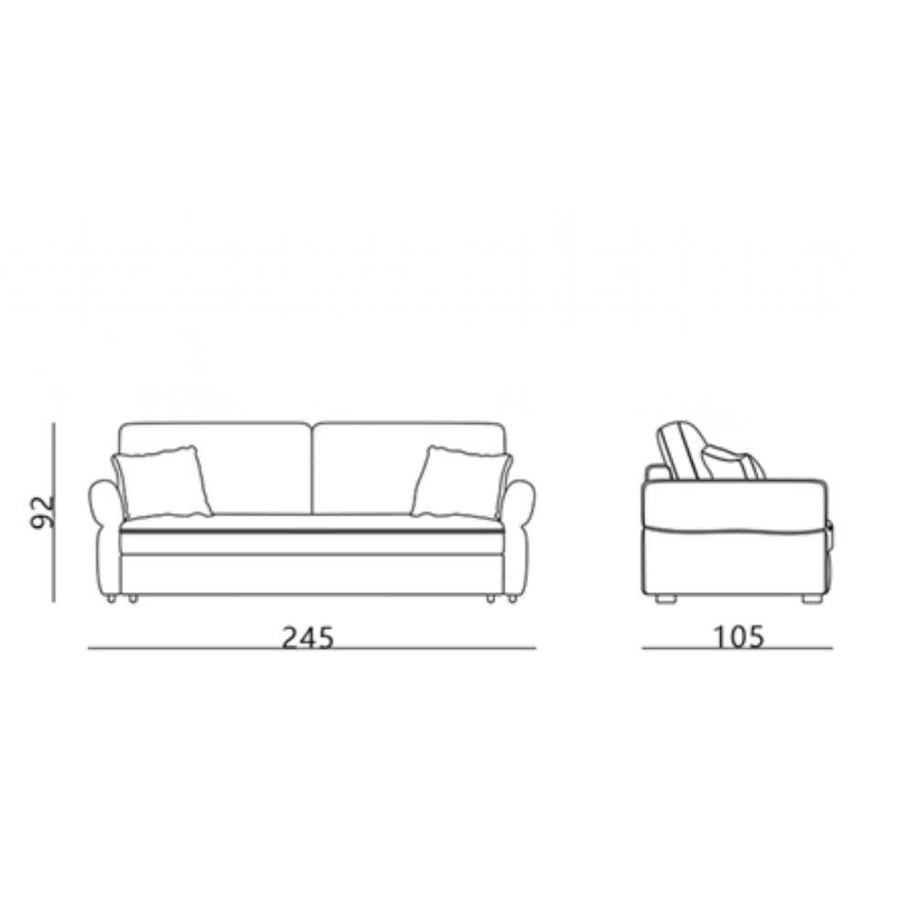 Divano letto Loki con contenitore e topper incluso colore tortora - immagine 17