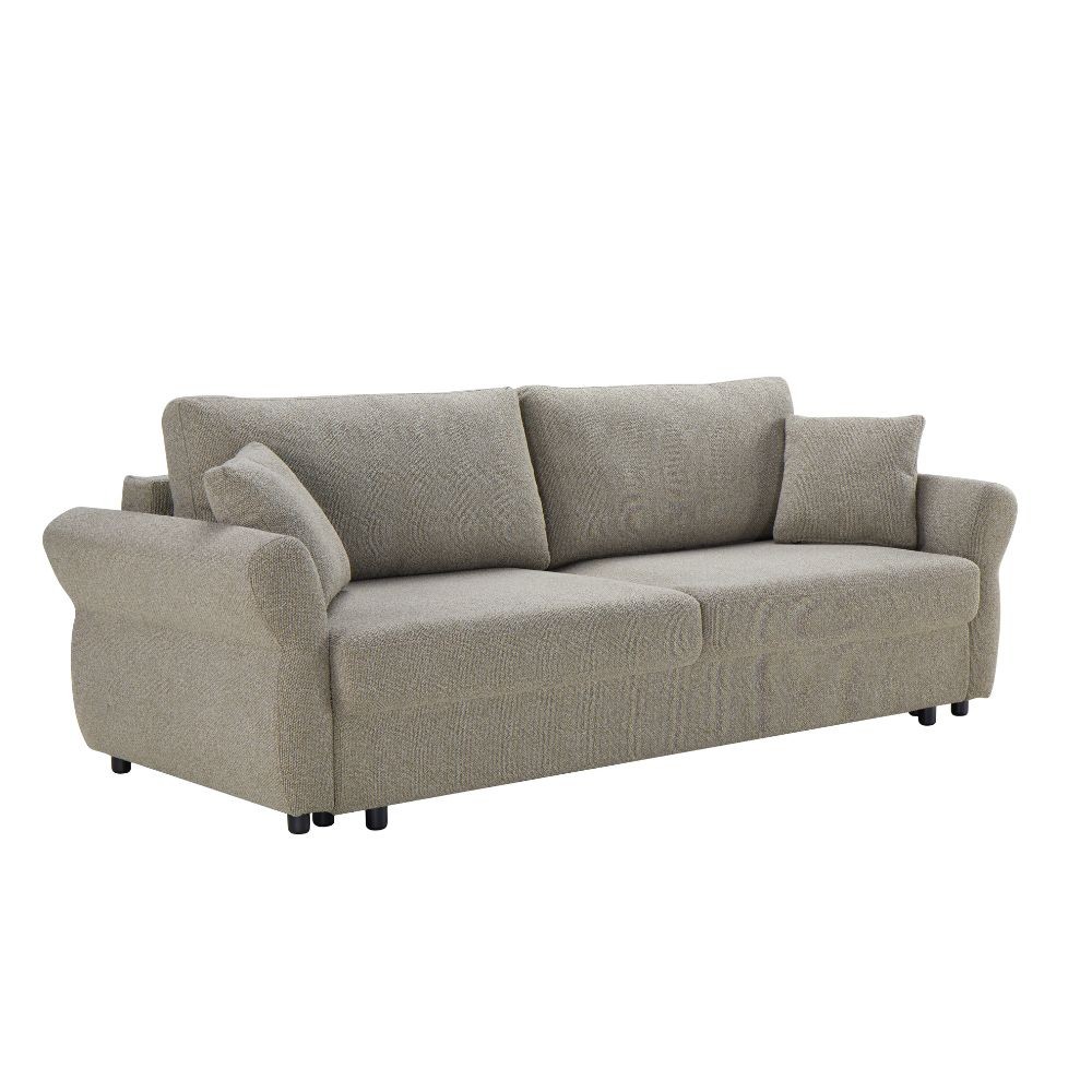 Divano letto Loki con contenitore e topper incluso colore tortora - immagine 3