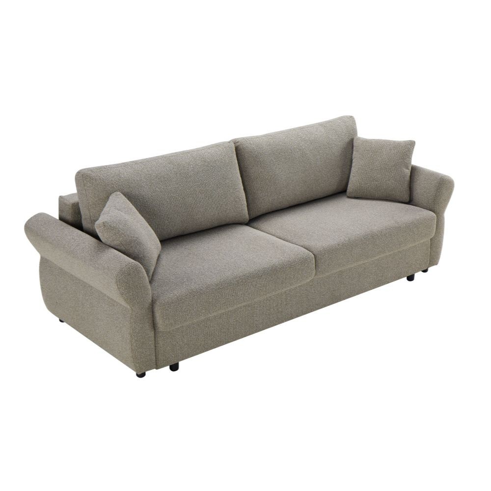 Divano letto Loki con contenitore e topper incluso colore tortora - immagine 4