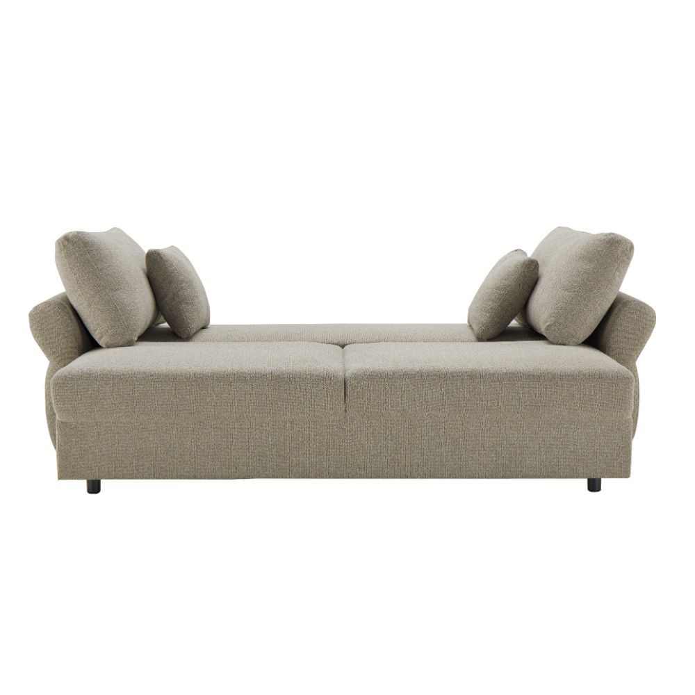 Divano letto Loki con contenitore e topper incluso colore tortora - immagine 5