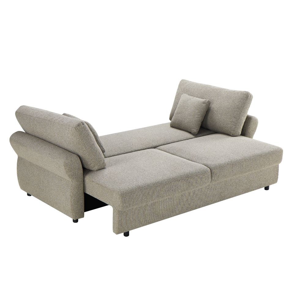 Divano letto Loki con contenitore e topper incluso colore tortora - immagine 8