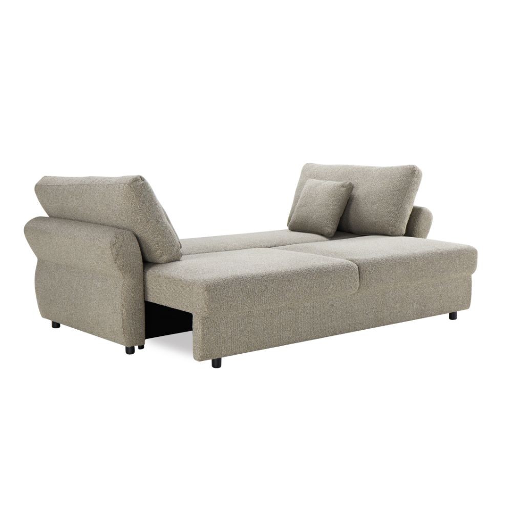 Divano letto Loki con contenitore e topper incluso colore tortora - immagine 9