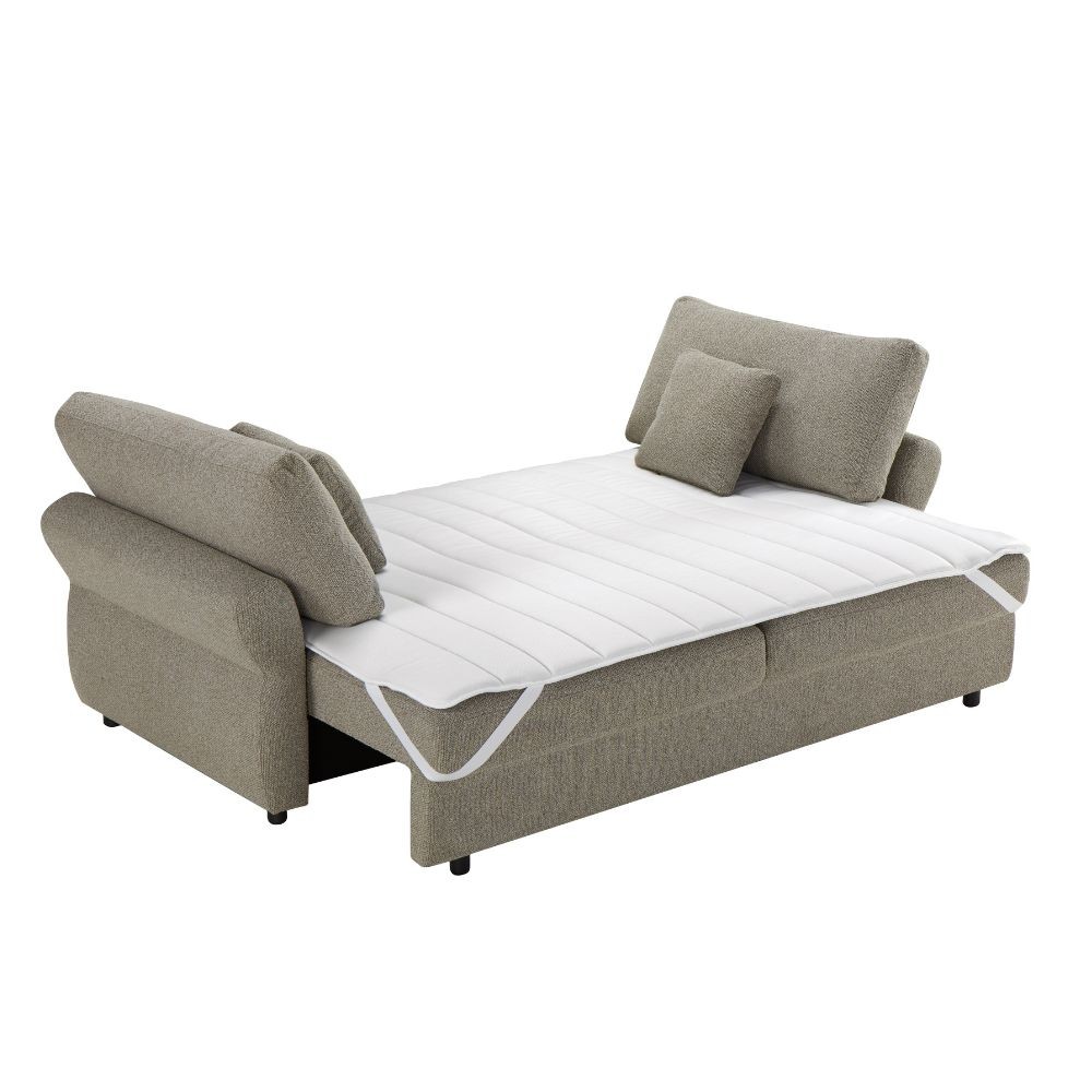 Divano letto Loki con contenitore e topper incluso colore tortora - immagine 10