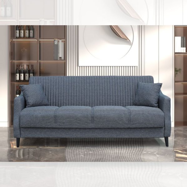 Divano letto contenitore Montana 3 posti colore grigio Mina 10