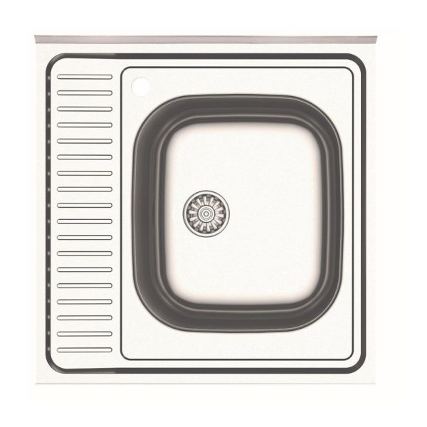 Lavello da appoggio SA24 una vasca 60x60cm. inox