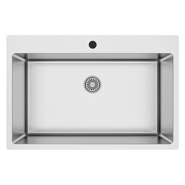 Lavello da incasso SA233 1 vasca 76x50.5 cm. inox