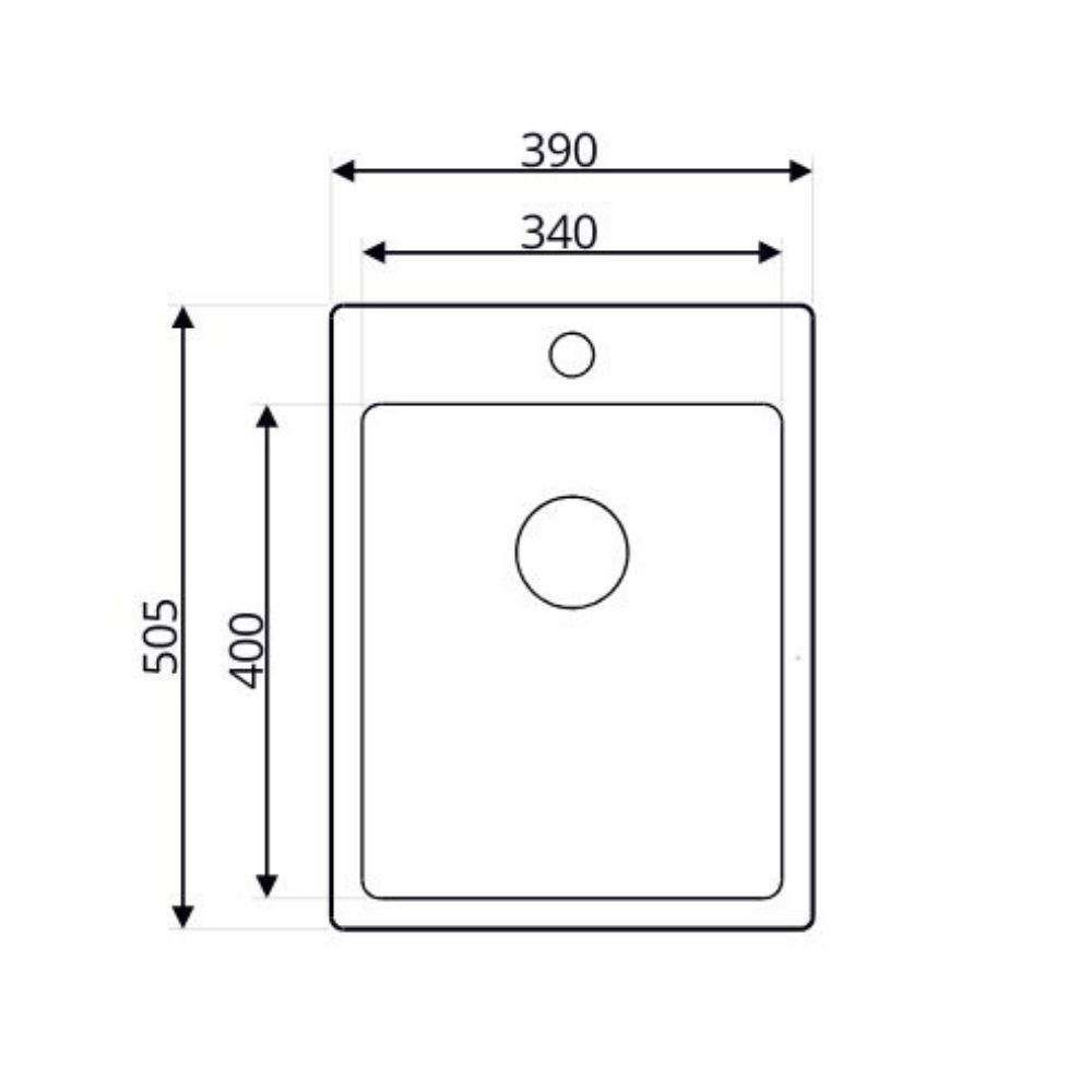 Lavello da incasso SA349 1 vasca 39x50.5 cm. inox - immagine 4
