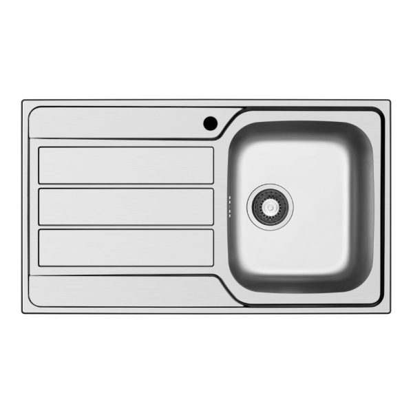 Lavello da incasso Tirreno861 con 1 vasca destra con gocciolatoio sinistro inox