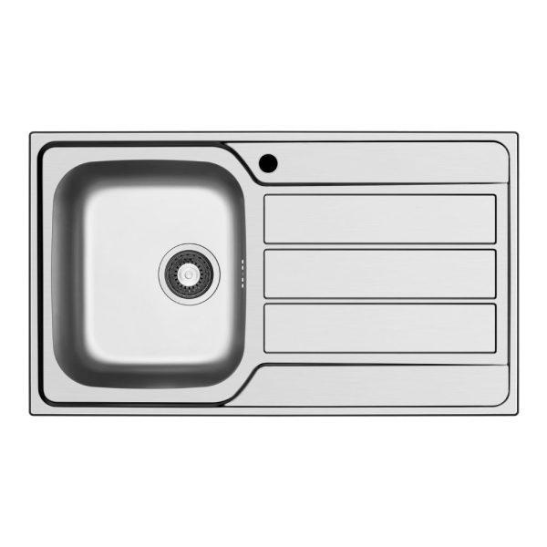 Lavello da incasso Tirreno861 con 1 vasca sinistra con gocciolatoio destro inox