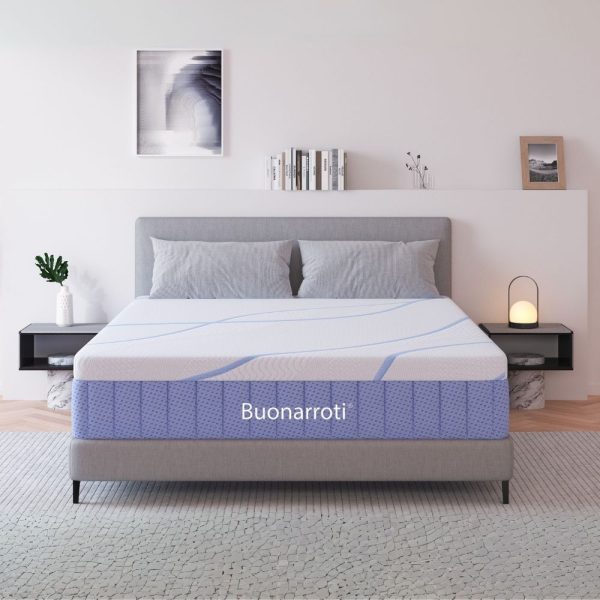 Materasso matrimoniale Pergamo con molle insacchettate e tessuto poliestere antiscivolo 160x190xH30 cm.