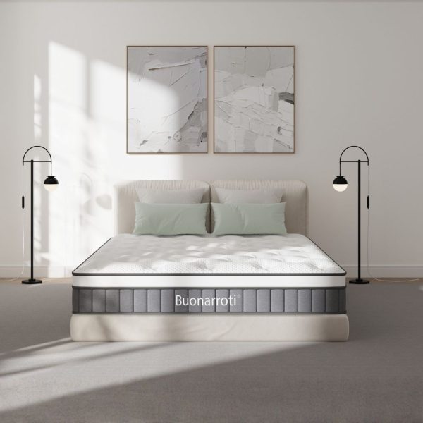 Materasso matrimoniale Pici con tessuto a maglia e molle insacchettate 160x190x21H cm.