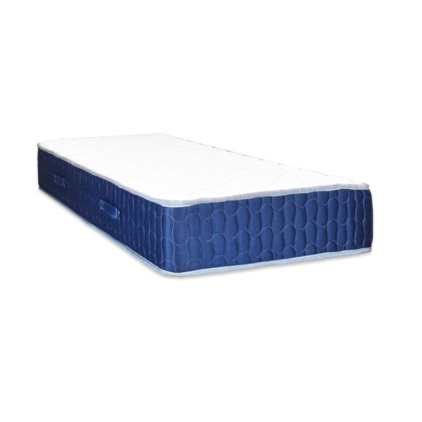 Materasso singolo Palladio con bordo blu 80x190x25 H cm. in schiuma poliuretanica e memory non sfoderabile