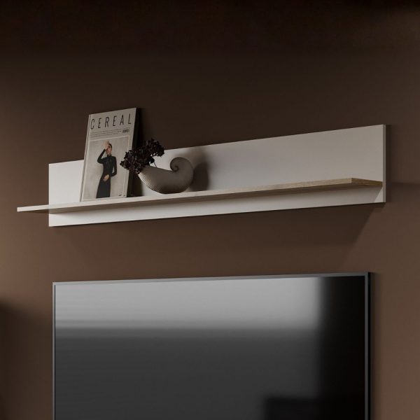 Mensola Frezo04 in colore cashmere e rovere evoque 167.3 x 17.6 x H25 cm.