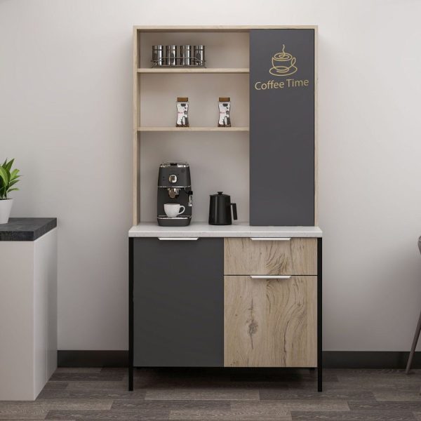 Mobile Multiuso Andy 3 ante e 1 cassetto colore rovere chiaro e antracite