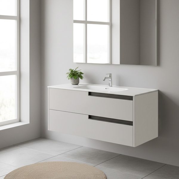 Mobile bagno sospeso Modular con due cassettoni 100x45x50 cm colore cashemere