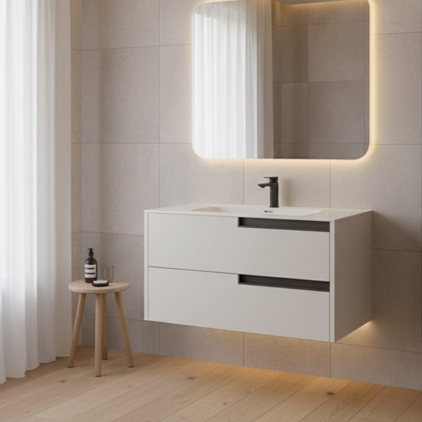 Mobile bagno sospeso Modular con due cassettoni 80x45x50 cm colore cashmere
