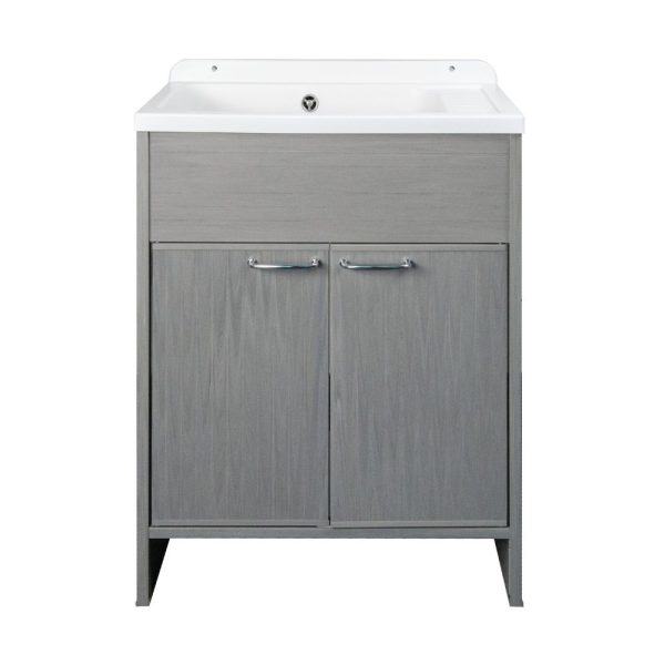 Mobile lavatoio salvaspazio Platone 58x38 cm. colore rovere grigio