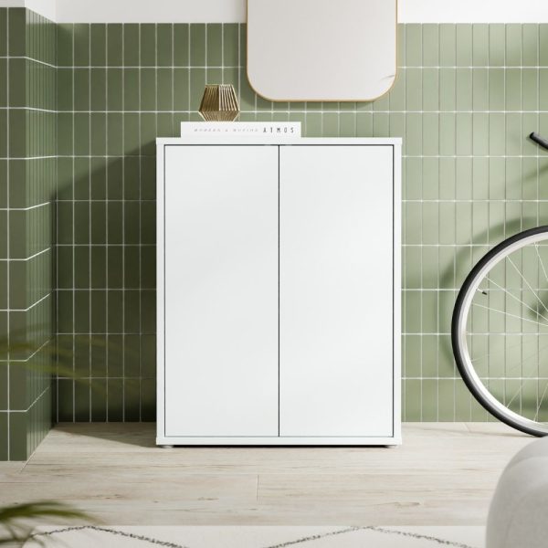 Mobile multiuso Medea 2 ante colore grigio chiaro 74.5x34.9xH 99.1 cm.