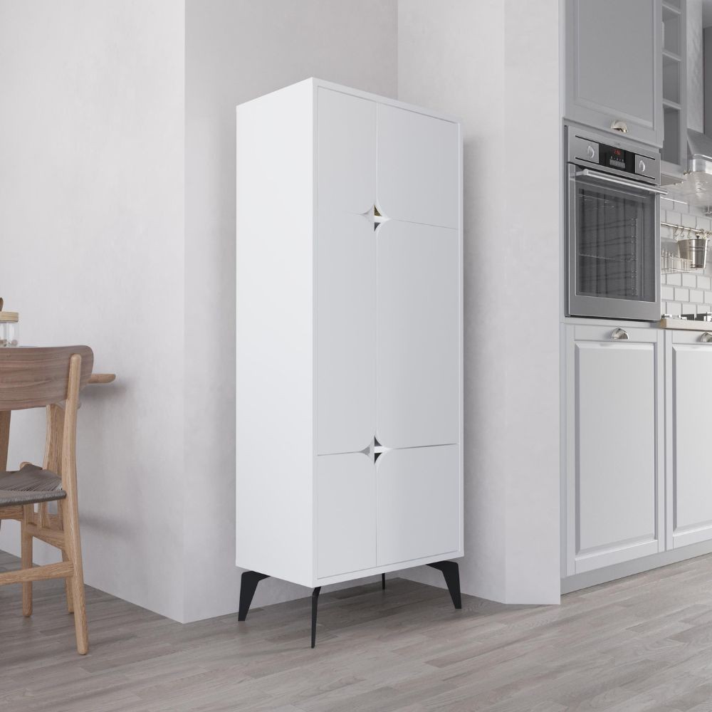 Mobile multiuso Spark con 4 ante colore bianco con dettaglio ritaglio - immagine 11