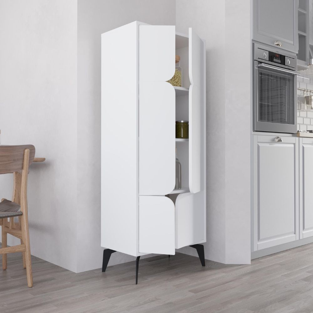 Mobile multiuso Spark con 4 ante colore bianco con dettaglio ritaglio - immagine 7