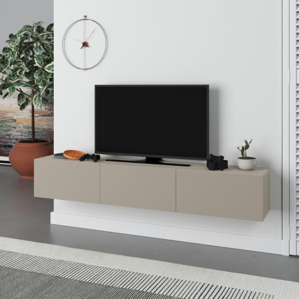 Mobile porta tv sospeso Francy 180 cm. con ante a ribalta in colore cashmere