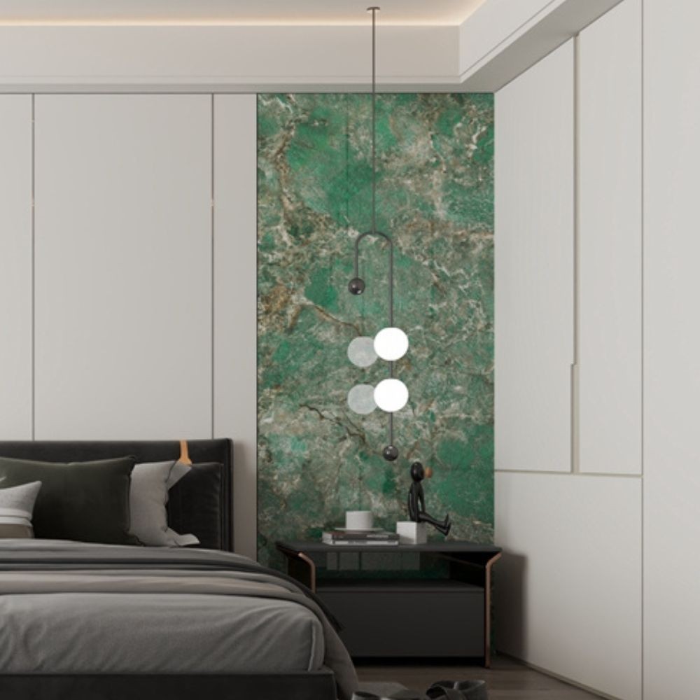 Pannello decorativo 1220x3000x5 mm. colore effetto marmo verde lucido - immagine 3