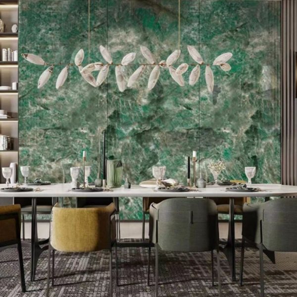 Pannello decorativo 1220x3000x5 mm. colore effetto marmo verde lucido