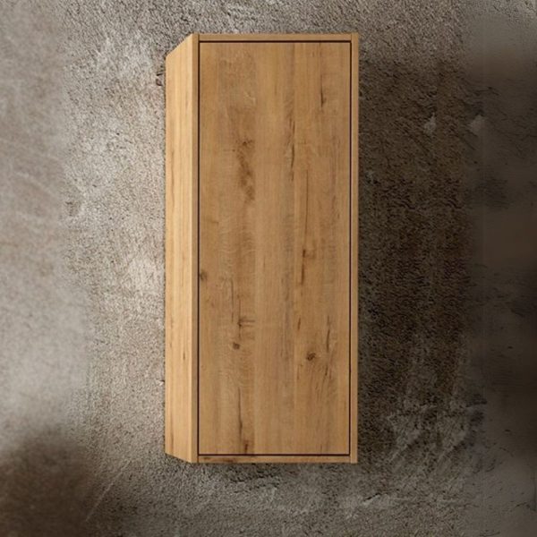 Pensile bagno Push 35x30.5x80 1 anta con 2 ripiani interni colore rovere quercia