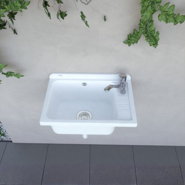 Pilozzo a muro 2051FSCAT con kit di scarico autopulente 58x38 cm. colore bianco