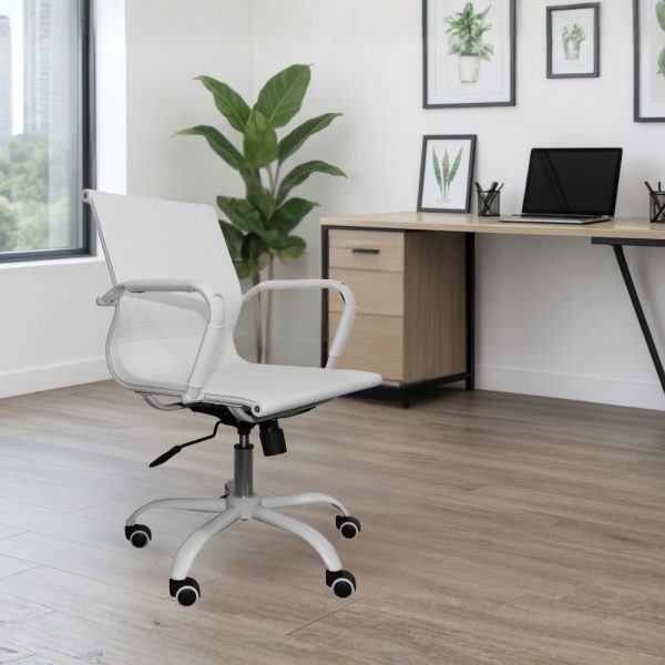 Poltrona da ufficio NuviaS con schienale basso colore bianco