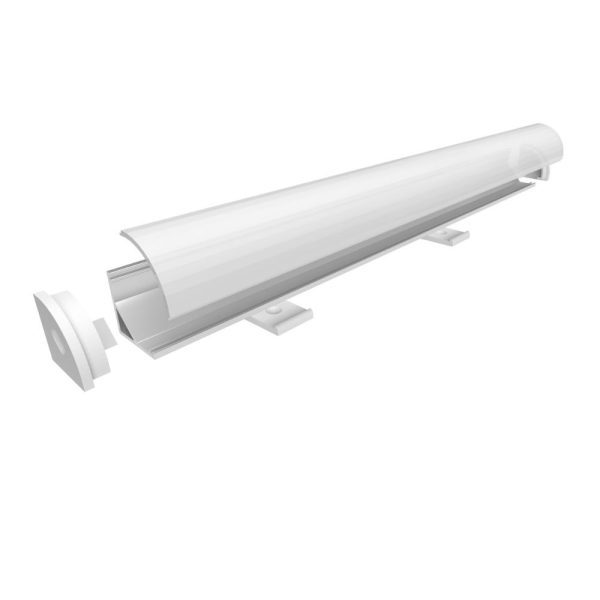 Profilo P53 alluminio lunghezza 1200mm. con schermo bianco con touch dimmer bianco