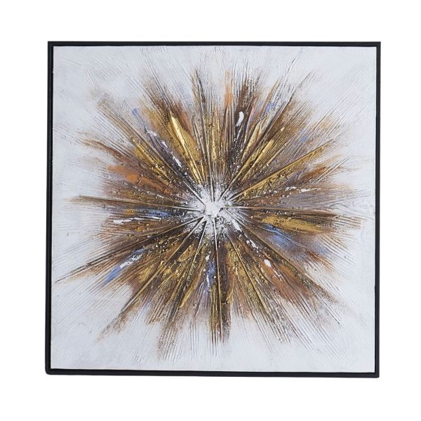 Quadro astratto oro su tela con cornice nera Quadro7