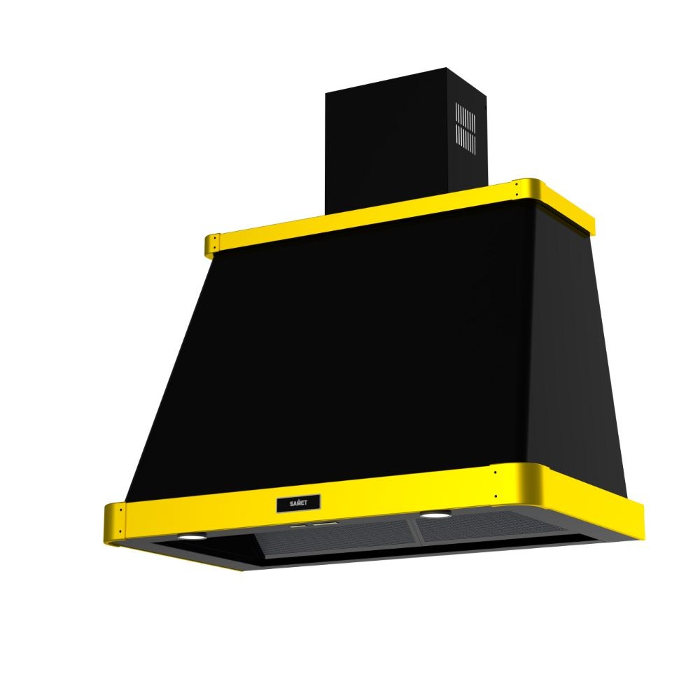 Samet cappa da parete Era 90 colore nero con cornice bronzo - immagine 2