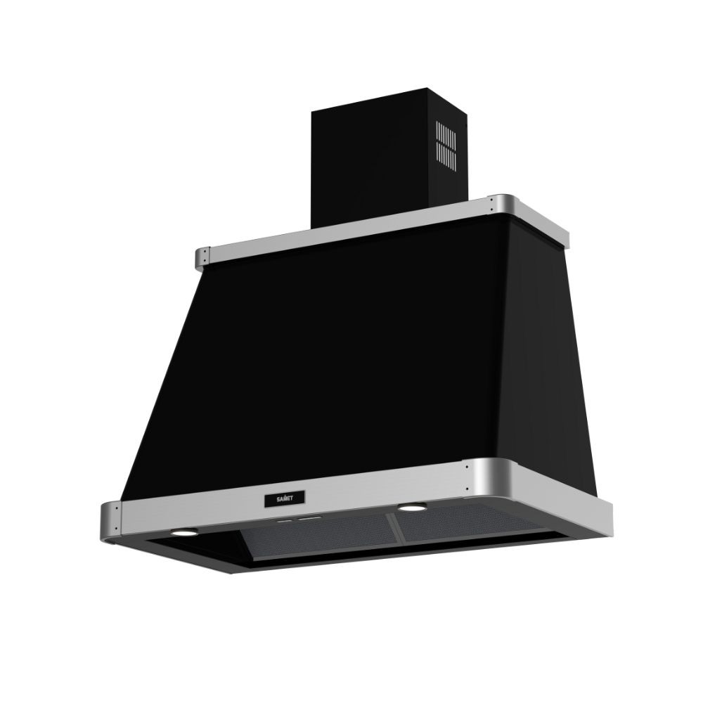 Samet cappa da parete Samet Era 90 colore nero con cornice inox - immagine 2