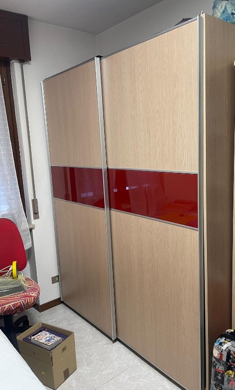 Cameretta completa letto, armadio 2 ante scorrevoli, scrivania con libreria con rete motorizzata e materasso codice: 3294