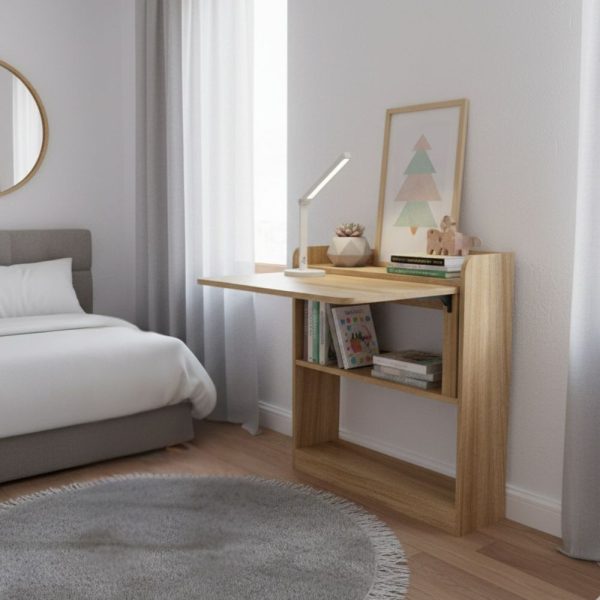 Scrivania pieghevole Plana colore rovere 64×56×H 82 cm