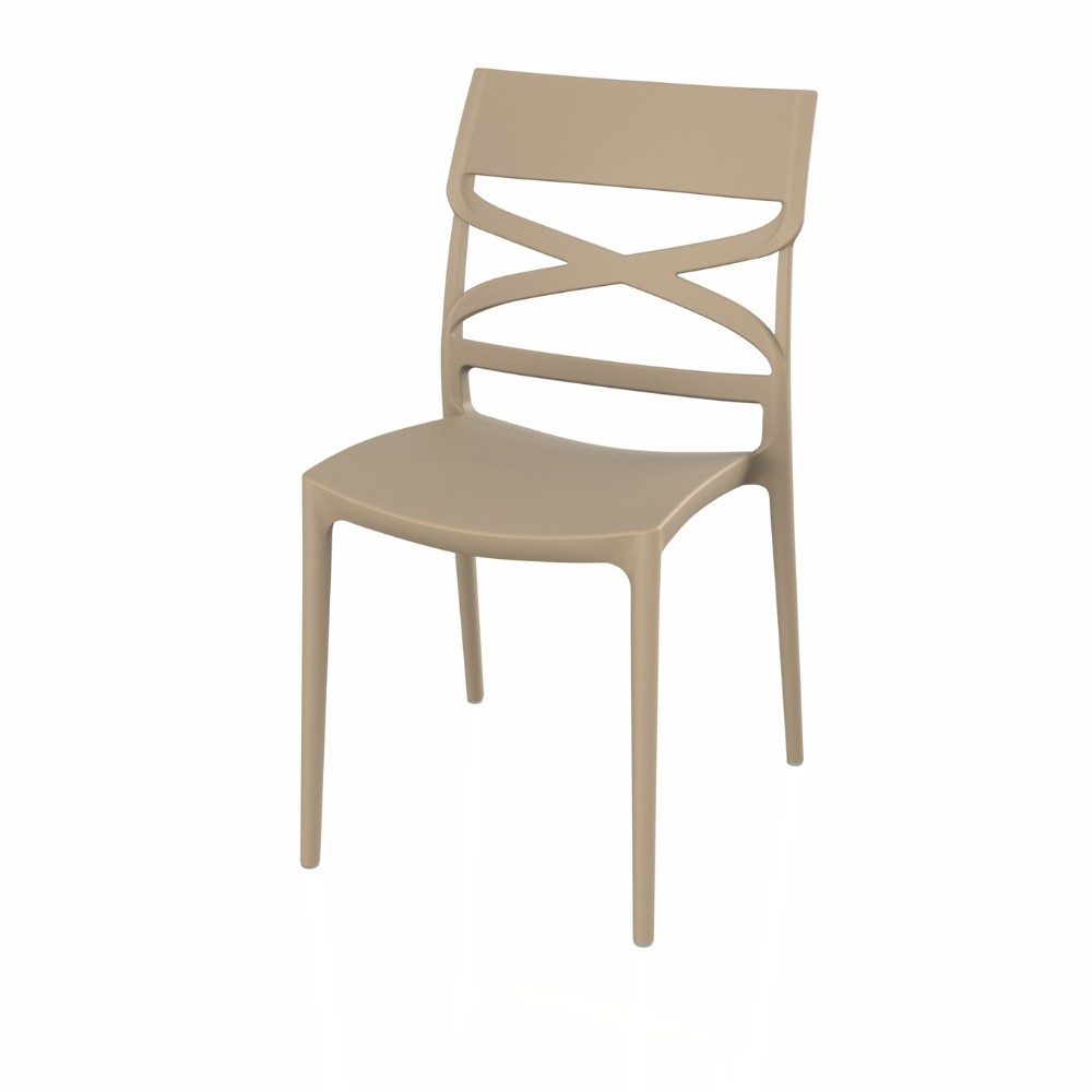 Sedia Flow in polipropilene rinforzata con fibra di vetro colore corda - immagine 2