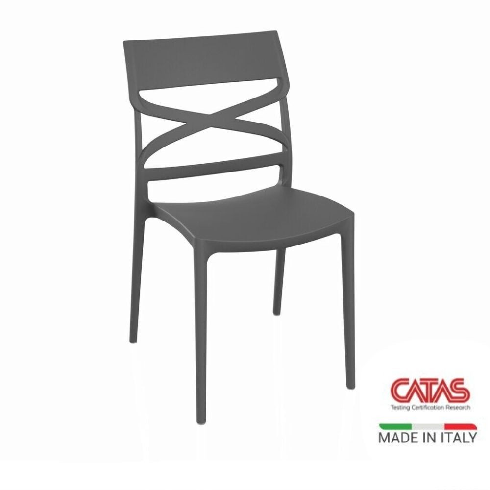 Sedia Flow in polipropilene rinforzata con fibra di vetro colore corda - immagine 3