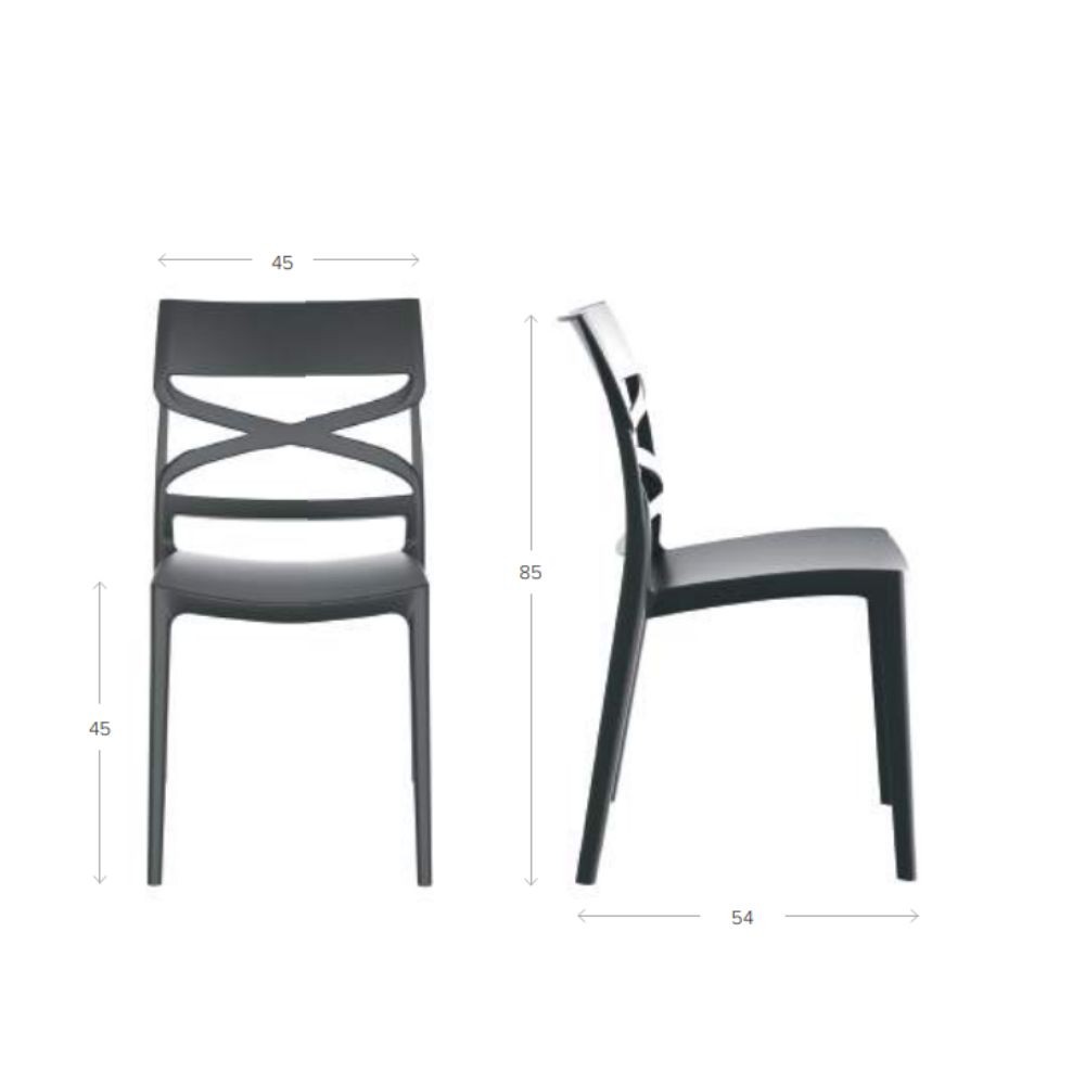 Sedia Flow in polipropilene rinforzata con fibra di vetro colore corda - immagine 4