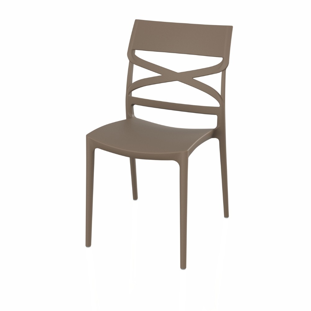 Sedia Flow in polipropilene rinforzata con fibra di vetro colore tortora - immagine 2