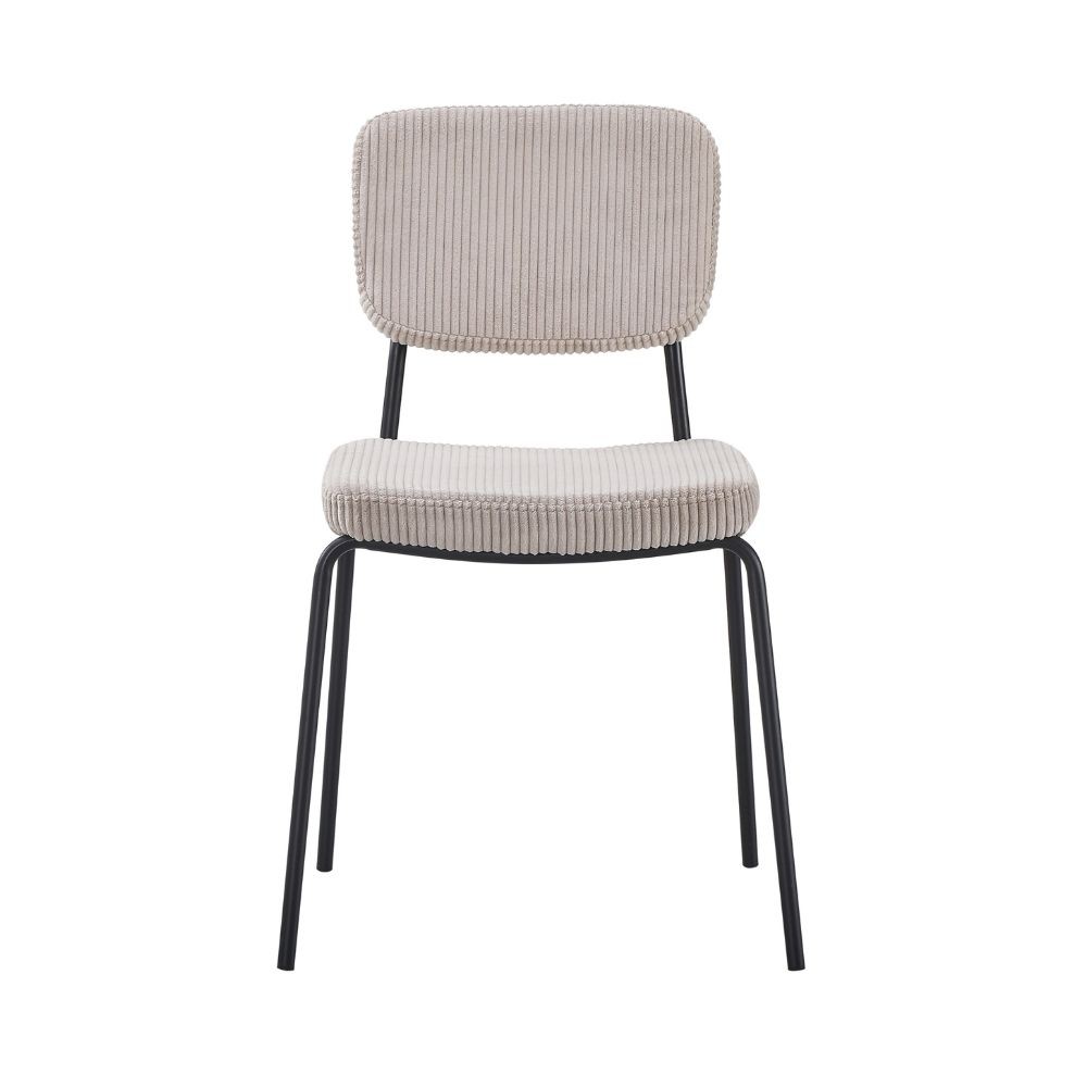 Sedia Juno in tessuto colore taupe e struttura in metallo nero - immagine 3