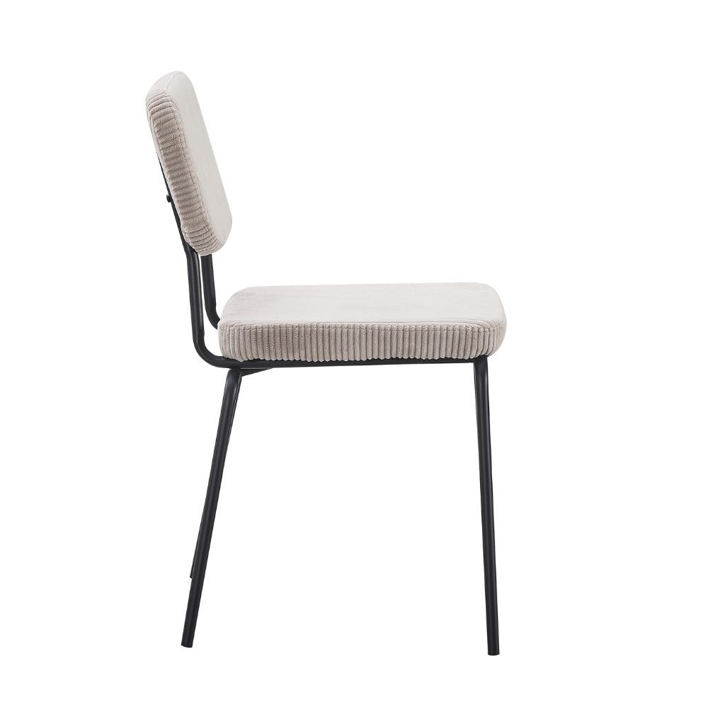 Sedia Juno in tessuto colore taupe e struttura in metallo nero - immagine 4