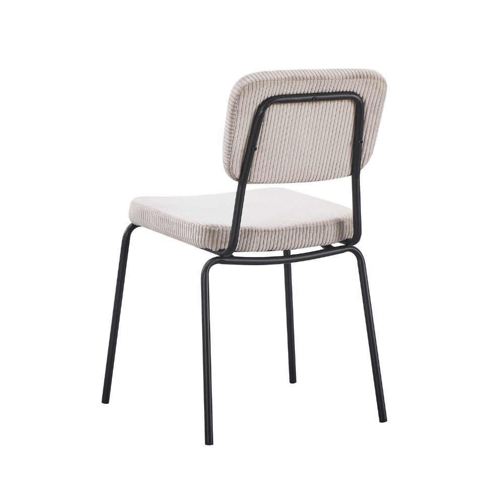 Sedia Juno in tessuto colore taupe e struttura in metallo nero - immagine 5