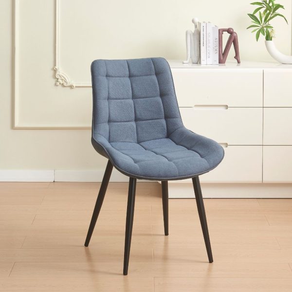 Sedia Mika con seduta in tessuto KSR 29 grey e struttura in metallo nero