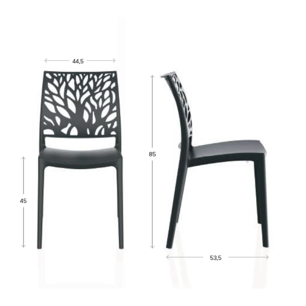 Sedia Tree in polipropilene rinforzata con fibra di vetro colore tortora - immagine 4