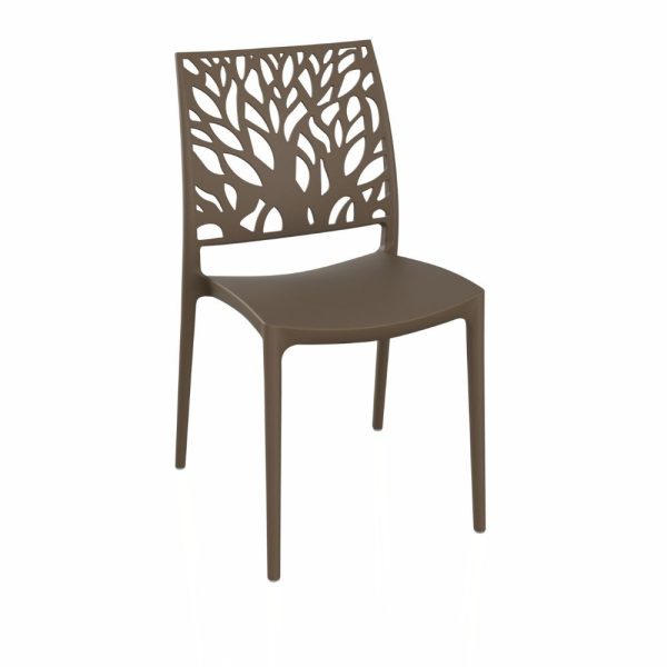 Sedia Tree in polipropilene rinforzata con fibra di vetro colore tortora
