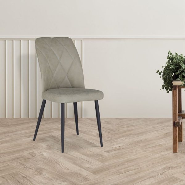 Sedia Vika in nabuk Uras 2 tortora con piedini neri