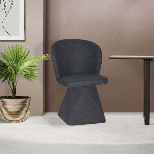 Sedia girevole Piyan in tessuto Nordic 18 colore grigio scuro
