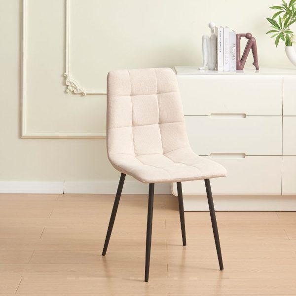 Sedia imbottita Fender in tessuto KSR2 beige e gambe in metallo nero